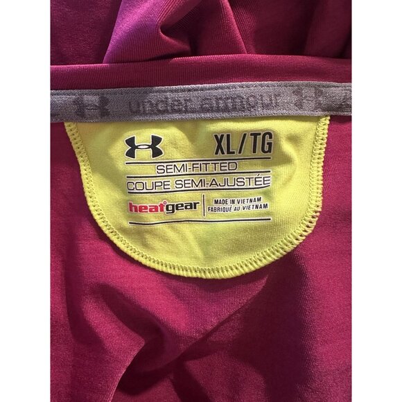 Under Armour Womens XL Escape Get Started T-Shirt PINK Heat Gear Semi-Fitted - Picture 4 of 5